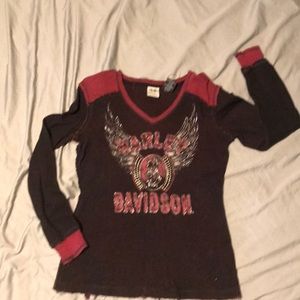 Harley Davidson Distressed Ls Thermal T-shirt